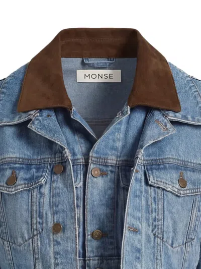 Monse Double-loop Denim Jacket In Blue
