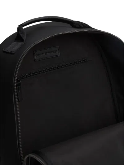 Tommy Hilfiger Hilfiger Logo Textured Backpack In Black