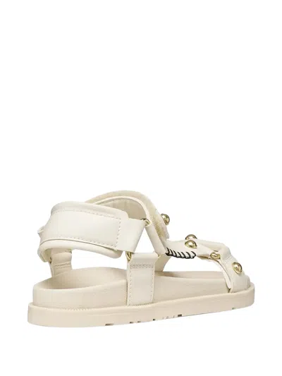 Geox Stud-embellished Touch-strap Sandals In Neutral
