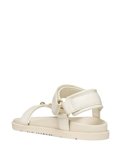Geox Stud-embellished Touch-strap Sandals In Neutral