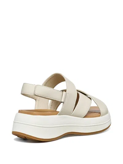 Geox Crossover-strap Touch-strap Sandals In White