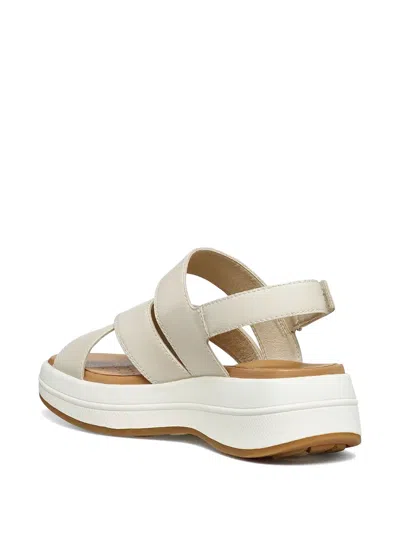Geox Crossover-strap Touch-strap Sandals In White