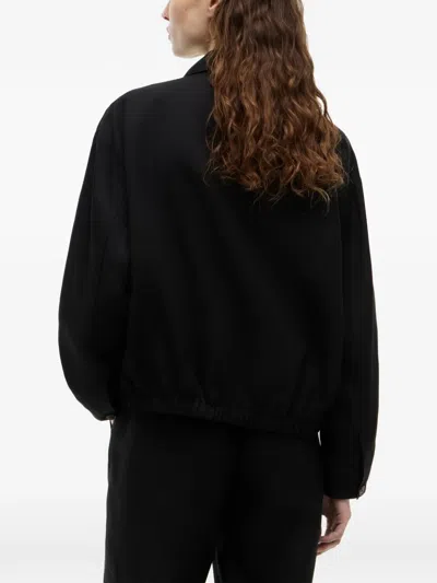 Tommy Hilfiger Elasticated-hem Button-up Jacket In Black