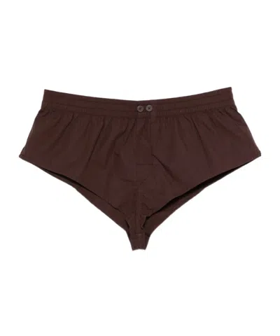 Entire Studios Pixie Buttoned Mini Shorts In Brown