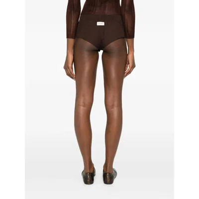 Entire Studios Pixie Buttoned Mini Shorts In Brown