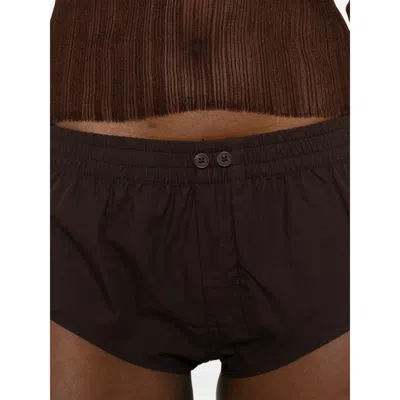 Entire Studios Pixie Buttoned Mini Shorts In Brown