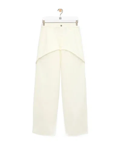 Loewe Denim Trousers With Asymmetric Panel Construction In Neutral