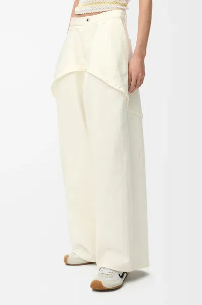 Loewe Denim Trousers With Asymmetric Panel Construction In Neutral