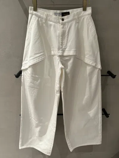 Loewe Denim Trousers With Asymmetric Panel Construction In Neutral