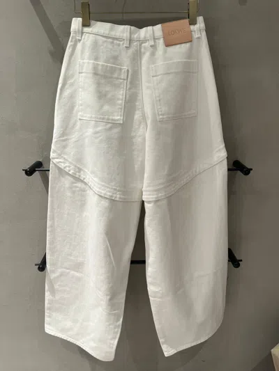Loewe Denim Trousers With Asymmetric Panel Construction In Neutral