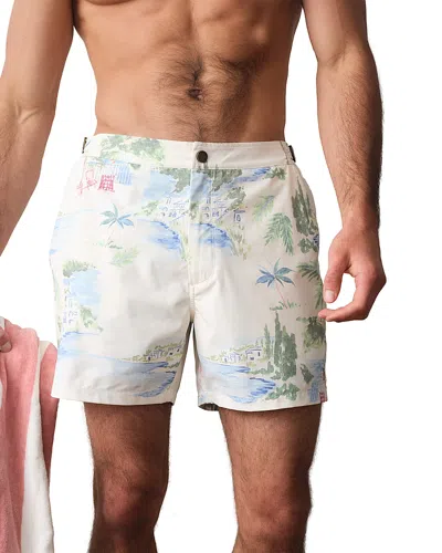 Marine Layer Tailored 5 Swim Trunks In White