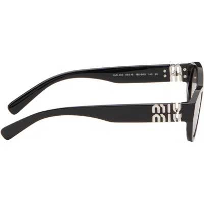 Miu Miu Black Rectangular Sunglasses In Purple