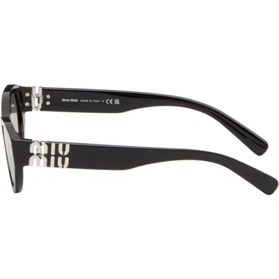 Miu Miu Black Rectangular Sunglasses In Purple