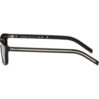 Prada Black Rectangular Sunglasses In Black