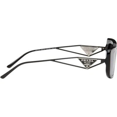 Prada Black Triangle Logo Sunglasses In Black