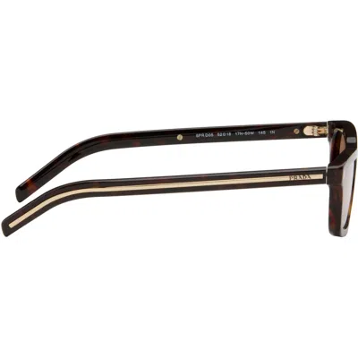 Prada Brown Rectangular Sunglasses In Brown