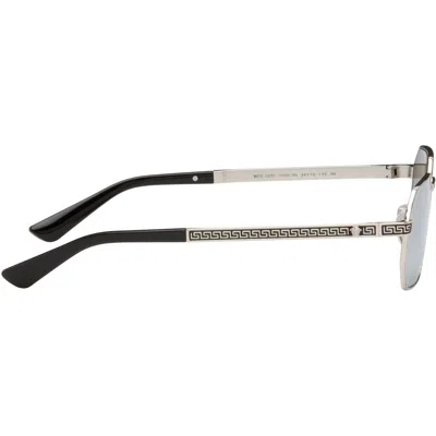 Versace Silver Greca Flow Sunglasses In Silver