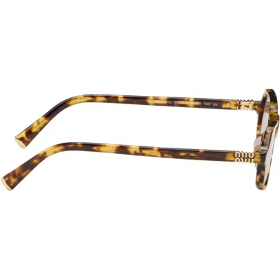 Miu Miu Brown Tortoiseshell Rectangular Sunglasses In Brown