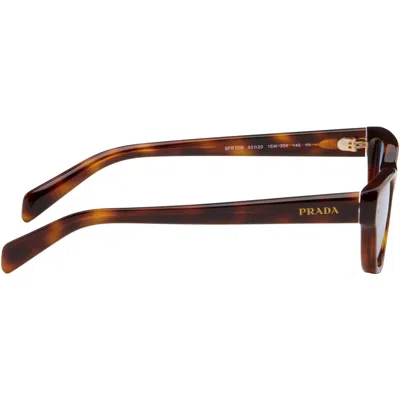 Prada Brown Oval Sunglasses In Brown