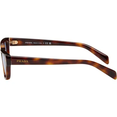 Prada Brown Oval Sunglasses In Brown