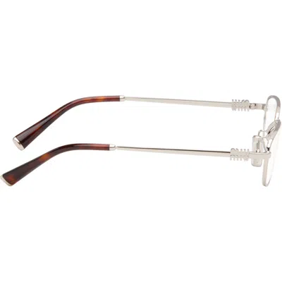 Miu Miu Silver Rectangular Glasses In Silver