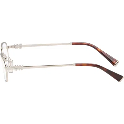 Miu Miu Silver Rectangular Glasses In Silver