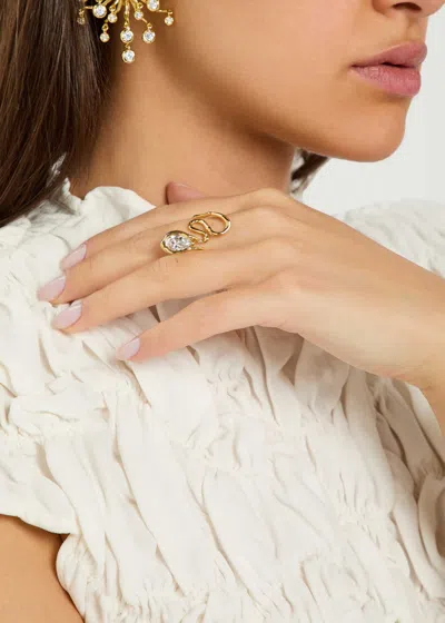 Alexis Bittar Asterales Floating Cubic Zirconia Vine Ring In Metallic