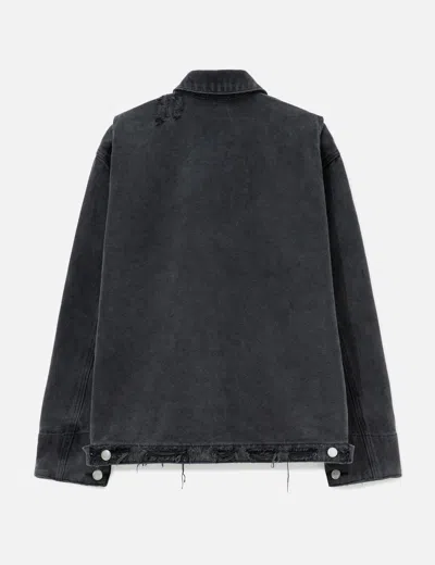 Basketcase Hench Distressed Work Jacket In Black