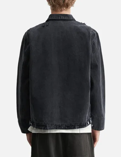 Basketcase Hench Distressed Work Jacket In Black