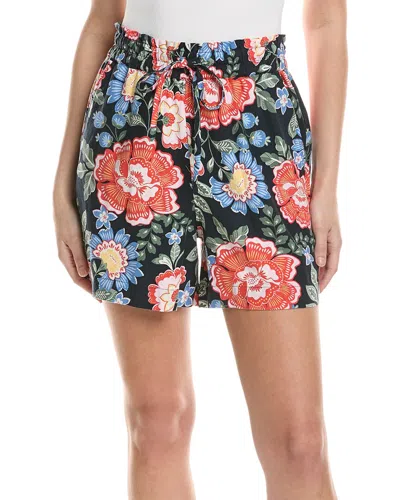 Ellen Tracy Drawstring Linen-blend Short In Black