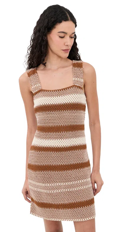 Faherty Seacoast Crochet Dress Chestnut Stitch In Multi