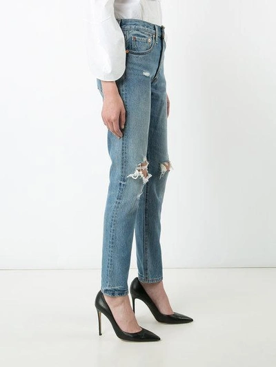 Shop Levi's Distressed High In Blue