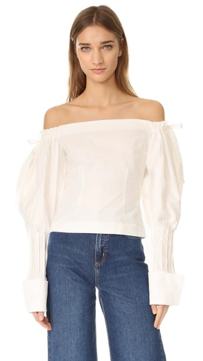 Jacquemus Off-shoulder Puff Sleeve Blouse In Off White ModeSens
