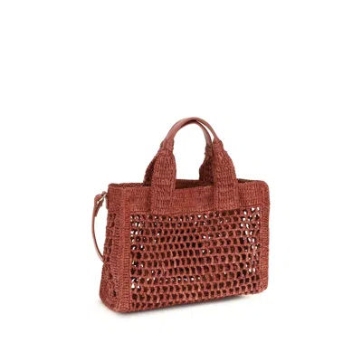 Chloé Multicolor Raffia Shoulder Bag In Brown