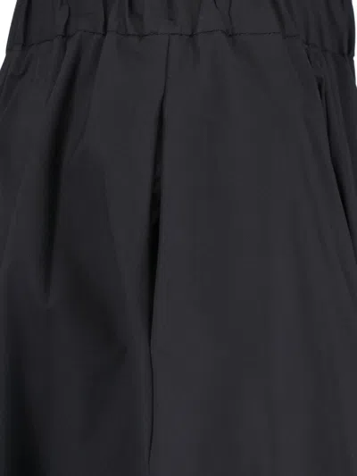 Aspesi Black Solid Midi Skirt In Black