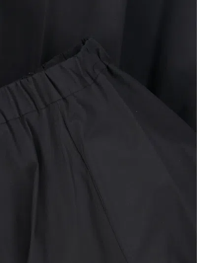 Aspesi Black Solid Midi Skirt In Black