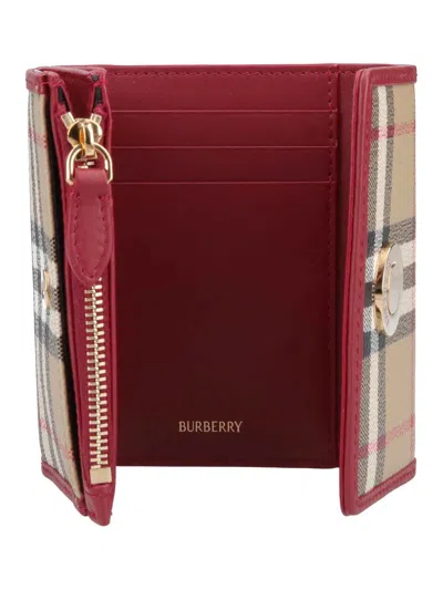 Burberry Small Check Folding Wallet In Multi