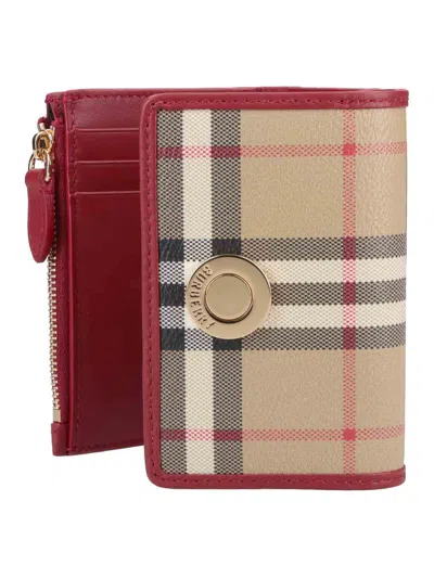 Burberry Small Check Folding Wallet In Multi