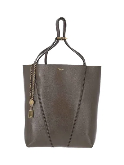 Chloé Medium Spin Tote Bag In Gray