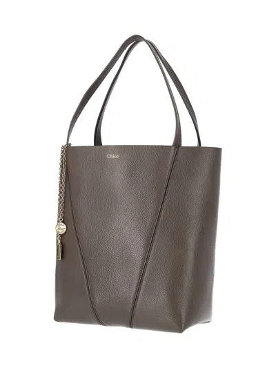 Chloé Medium Spin Tote Bag In Gray