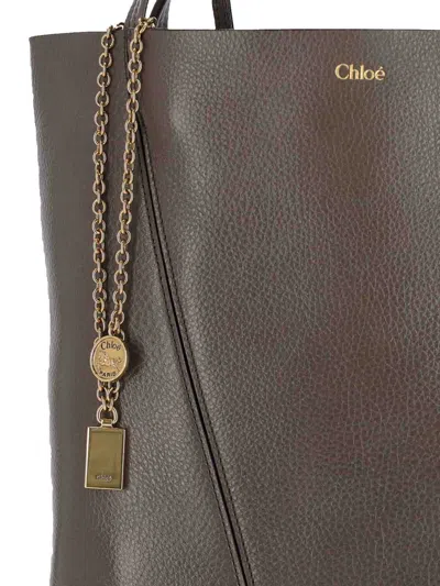 Chloé Medium Spin Tote Bag In Gray
