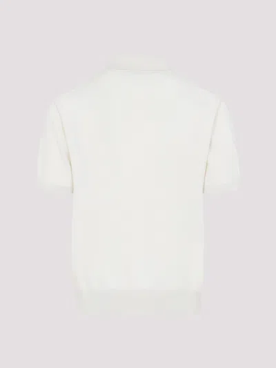 Canali Short-sleeved Cotton And Silk Regular Fit Polo Shirt In White