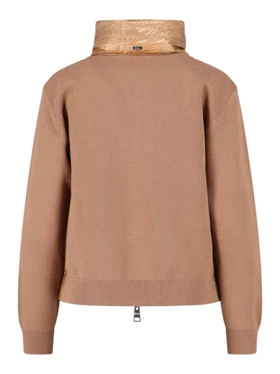 Herno Knitted And Nylon Down Jacket In Multi