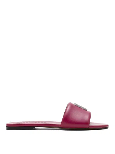 Marc Jacobs Logo Flat Sandals In Red