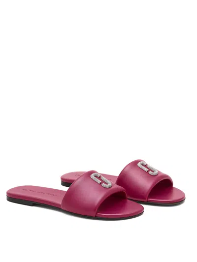 Marc Jacobs Logo Flat Sandals In Red