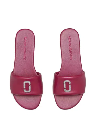 Marc Jacobs Logo Flat Sandals In Red