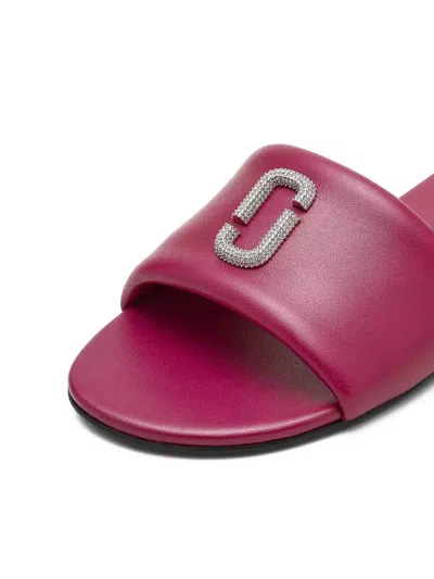 Marc Jacobs Logo Flat Sandals In Red