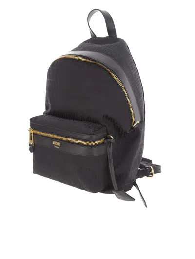 Moschino Logo Backpack In Gray