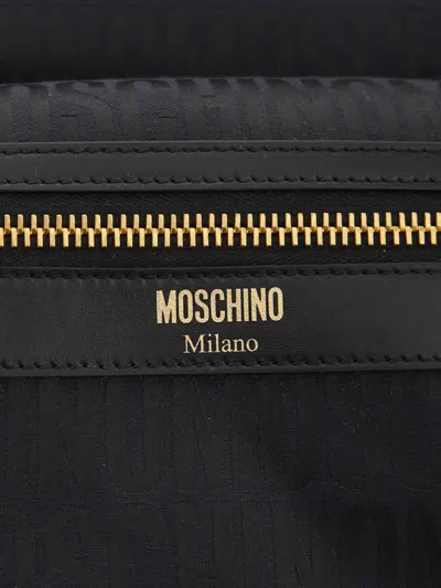 Moschino Logo Backpack In Gray
