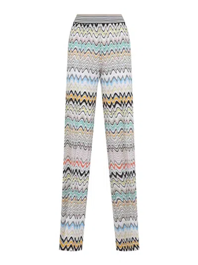 Missoni Pull On Pants Multicolor Beige Light Base In Multi